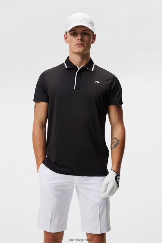 J.Lindeberg Men Luca Polo Black Clothing BXV8X4263 - Click Image to Close