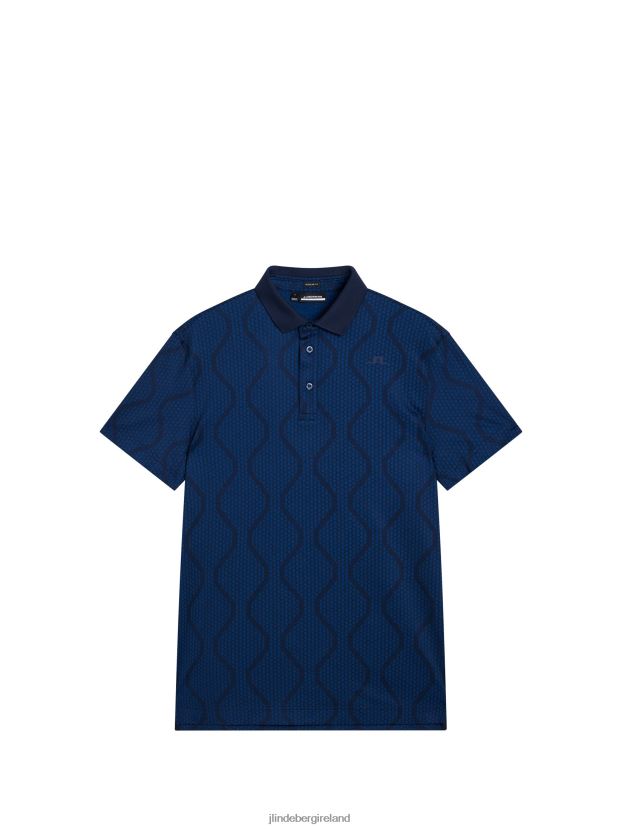 J.Lindeberg Men Mat Jacquard Polo Navy Clothing BXV8X4227