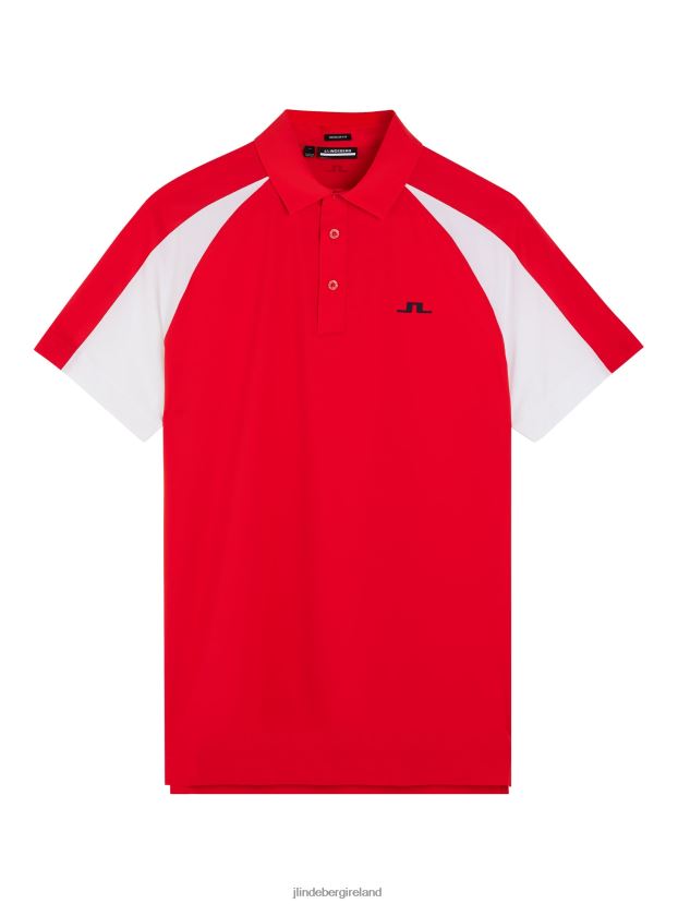 J.Lindeberg Men Nial Polo Fiery Red Clothing BXV8X4324