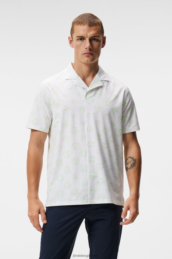 J.Lindeberg Men Resort Print Shirt White Sphere Dot Clothing BXV8X4204 - Click Image to Close