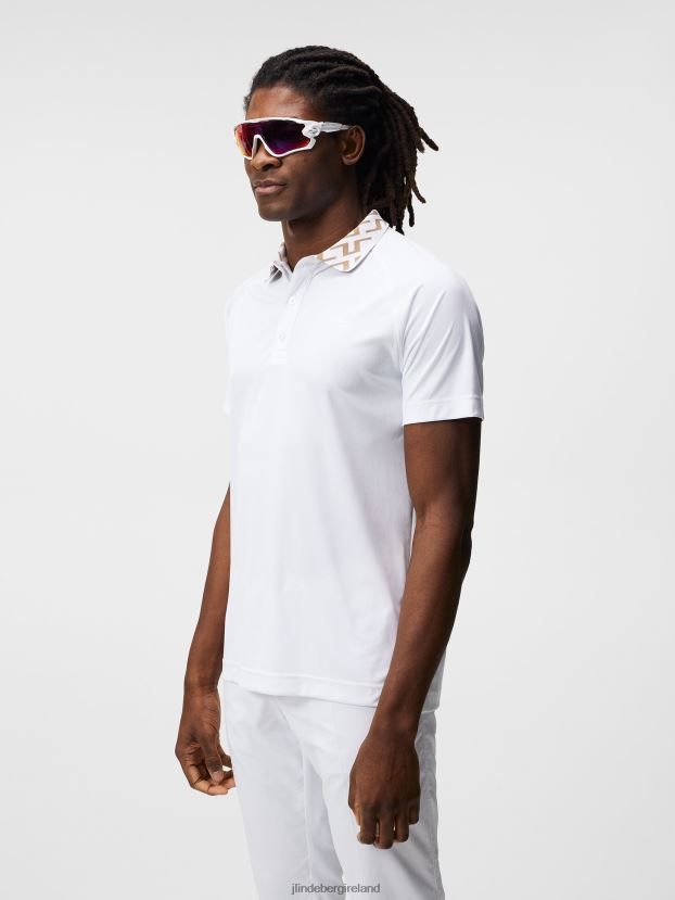 J.Lindeberg Men Rui Polo White Clothing BXV8X4218 - Click Image to Close