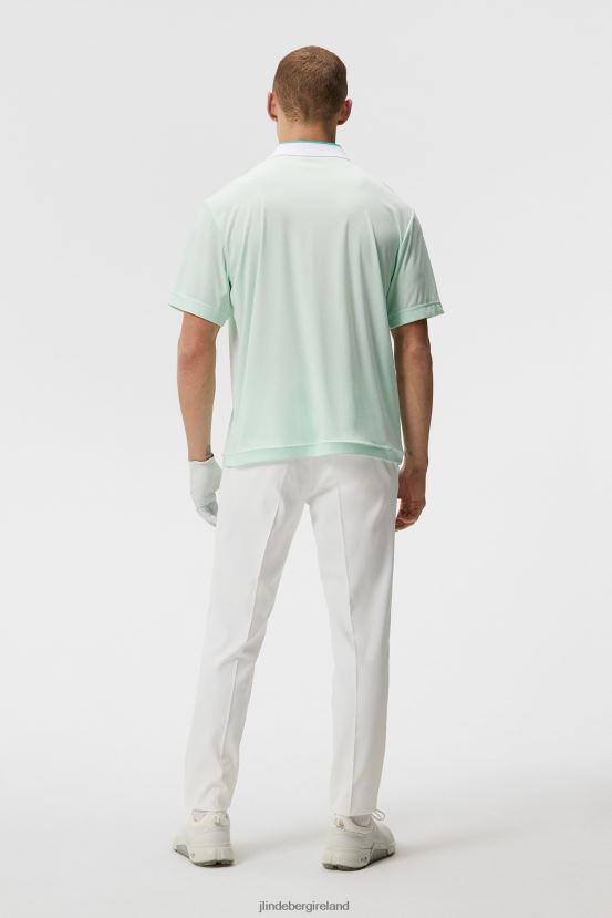 J.Lindeberg Men Sal Relaxed Polo Honeydew Melange Clothing BXV8X4151 - Click Image to Close