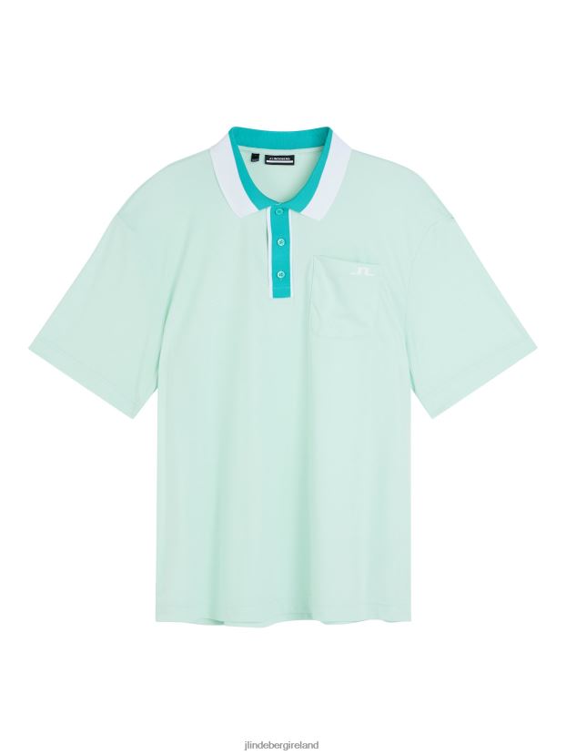 J.Lindeberg Men Sal Relaxed Polo Honeydew Melange Clothing BXV8X4151