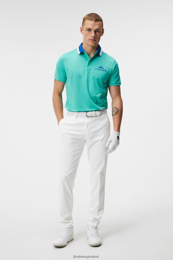 J.Lindeberg Men Tour Collection - Benji Polo Bright Aqua Clothing BXV8X4135