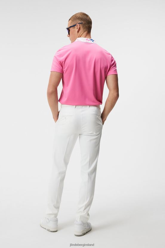 J.Lindeberg Men Tour Collection - Glen Polo Azalea Pink Clothing BXV8X4133 - Click Image to Close