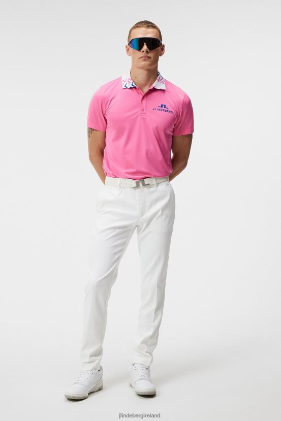 J.Lindeberg Men Tour Collection - Glen Polo Azalea Pink Clothing BXV8X4133