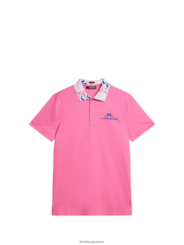 J.Lindeberg Men Tour Collection - Glen Polo Azalea Pink Clothing BXV8X4133