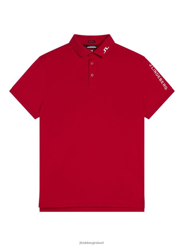 J.Lindeberg Men Tour Tech Polo Chili Pepper Clothing BXV8X4251