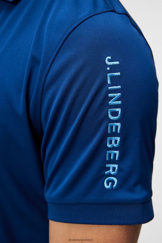 J.Lindeberg Men Tour Tech Polo Estate Blue Clothing BXV8X457