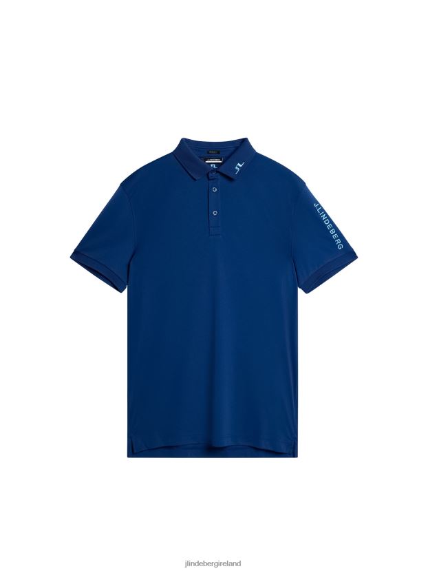 J.Lindeberg Men Tour Tech Polo Estate Blue Clothing BXV8X457