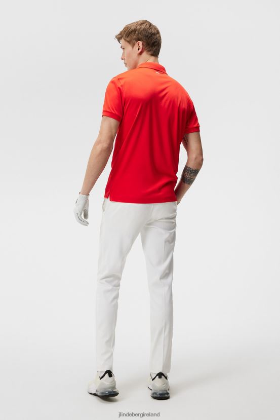 J.Lindeberg Men Tour Tech Polo Fiery Red Clothing BXV8X4256