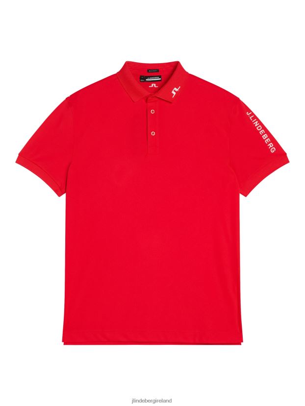 J.Lindeberg Men Tour Tech Polo Fiery Red Clothing BXV8X4256