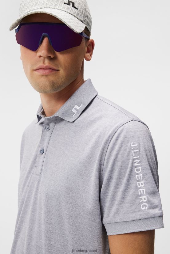 J.Lindeberg Men Tour Tech Polo Grey Melange Clothing BXV8X459