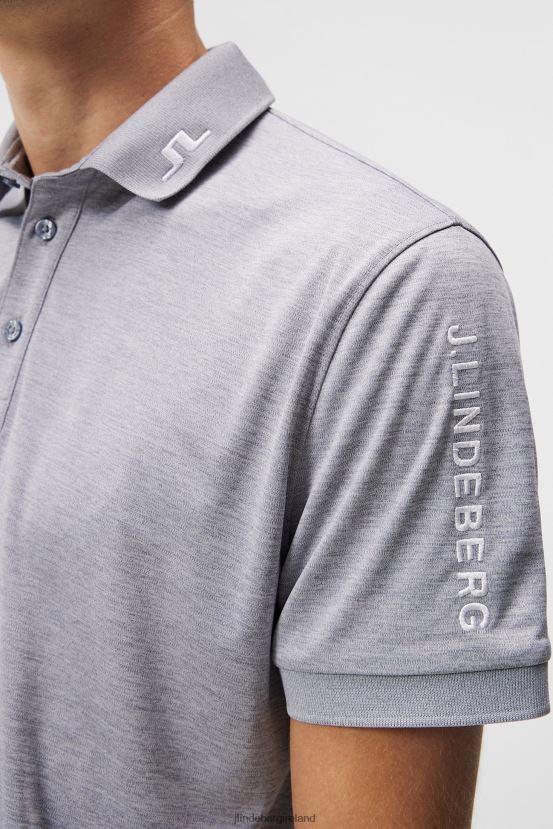 J.Lindeberg Men Tour Tech Polo Grey Melange Clothing BXV8X459