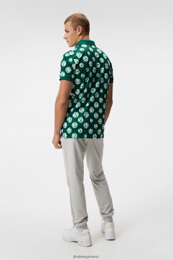 J.Lindeberg Men Tour Tech Print Polo Rain Forest Sphere Dot Clothing BXV8X4246 - Click Image to Close