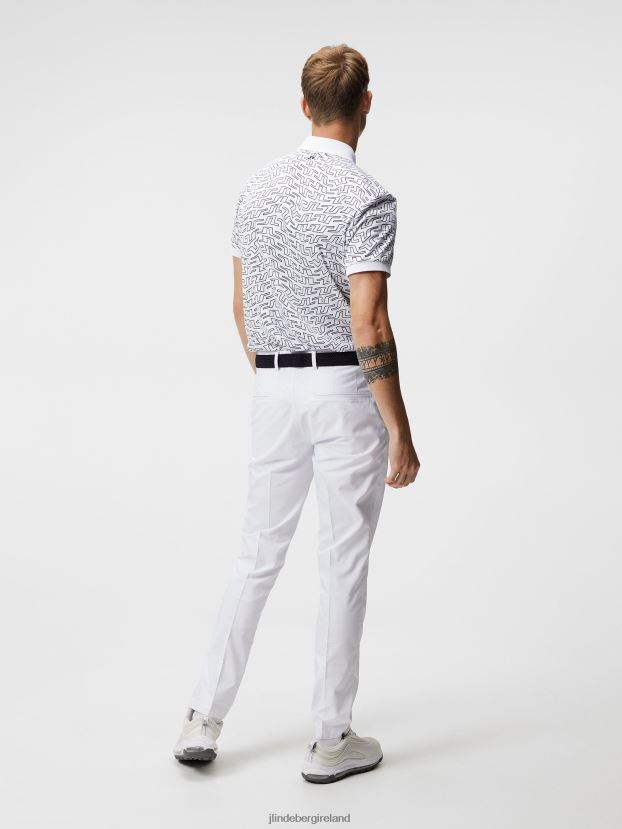 J.Lindeberg Men Tour Tech Print Polo White Bridge Swirl Clothing BXV8X4245 - Click Image to Close