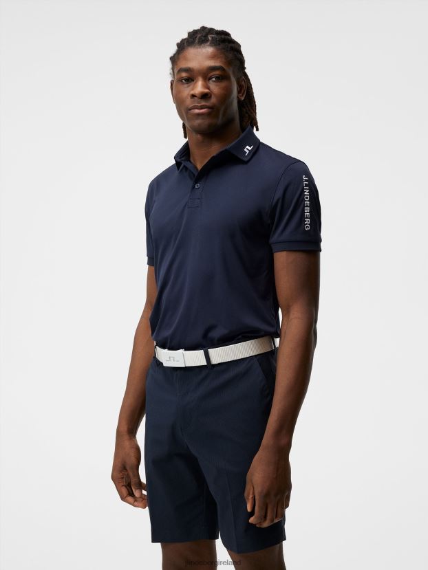 J.Lindeberg Men Tour Tech Regular Fit Golf Polo Navy Clothing BXV8X4347