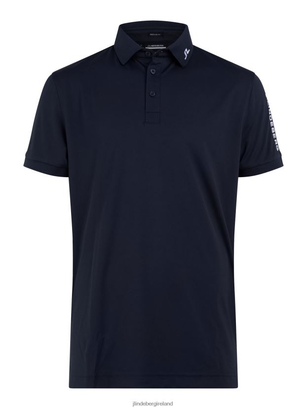 J.Lindeberg Men Tour Tech Regular Fit Golf Polo Navy Clothing BXV8X4347