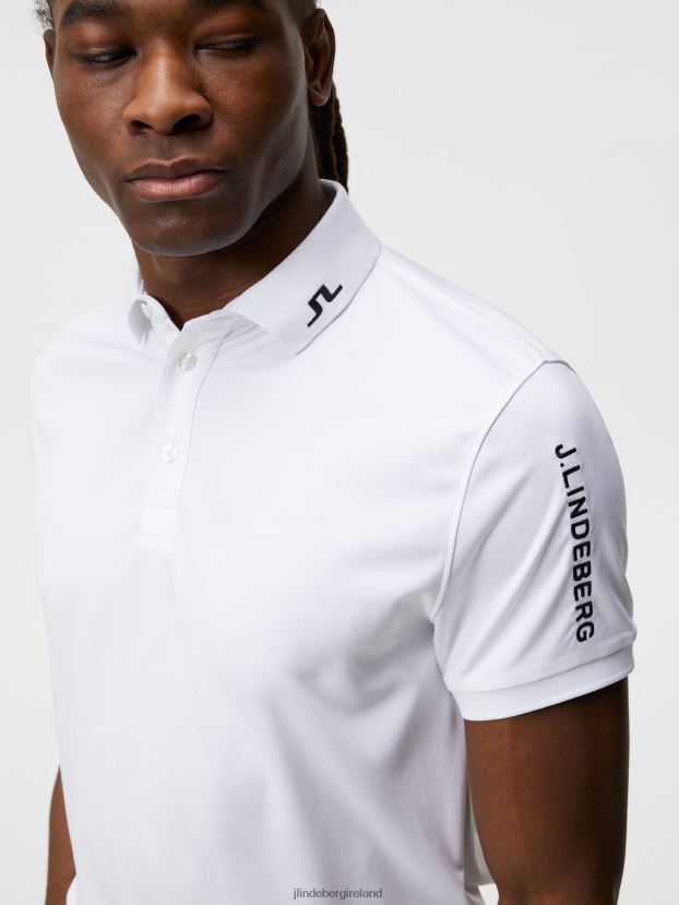 J.Lindeberg Men Tour Tech Regular Fit Golf Polo White Clothing BXV8X4345