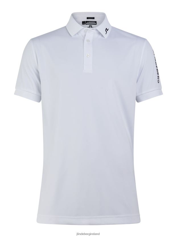 J.Lindeberg Men Tour Tech Regular Fit Golf Polo White Clothing BXV8X4345