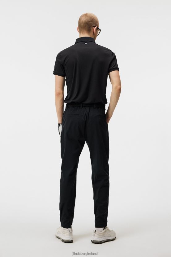 J.Lindeberg Men Tour Tech Slim Polo Black Clothing BXV8X4237 - Click Image to Close