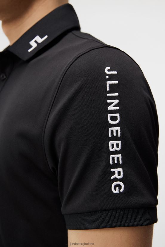 J.Lindeberg Men Tour Tech Slim Polo Black Clothing BXV8X4237