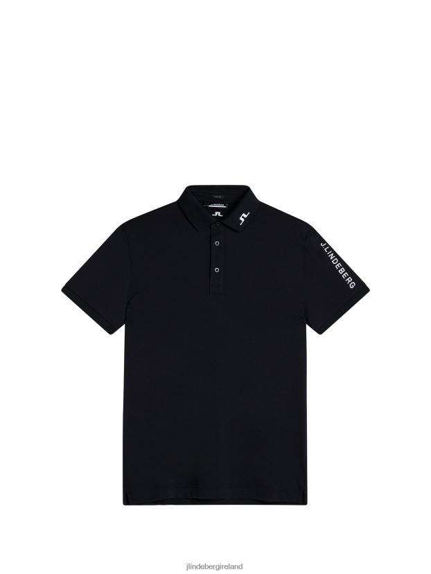 J.Lindeberg Men Tour Tech Slim Polo Black Clothing BXV8X4237