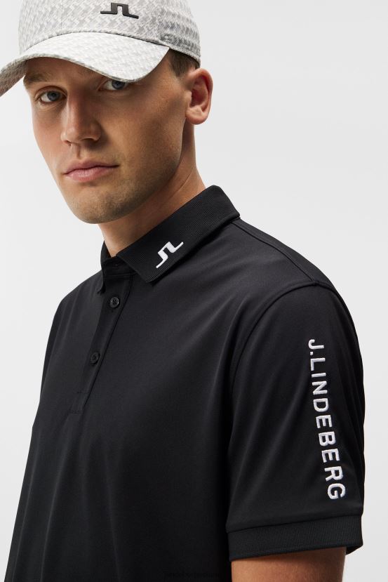 J.Lindeberg Men Tour Tech Slim Polo Black Clothing BXV8X494