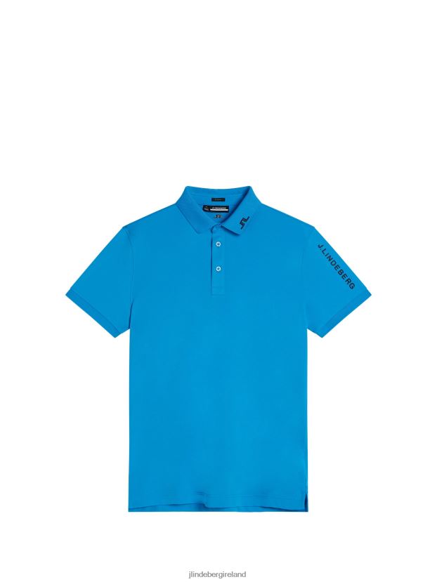 J.Lindeberg Men Tour Tech Slim Polo Brilliant Blue Clothing BXV8X4239