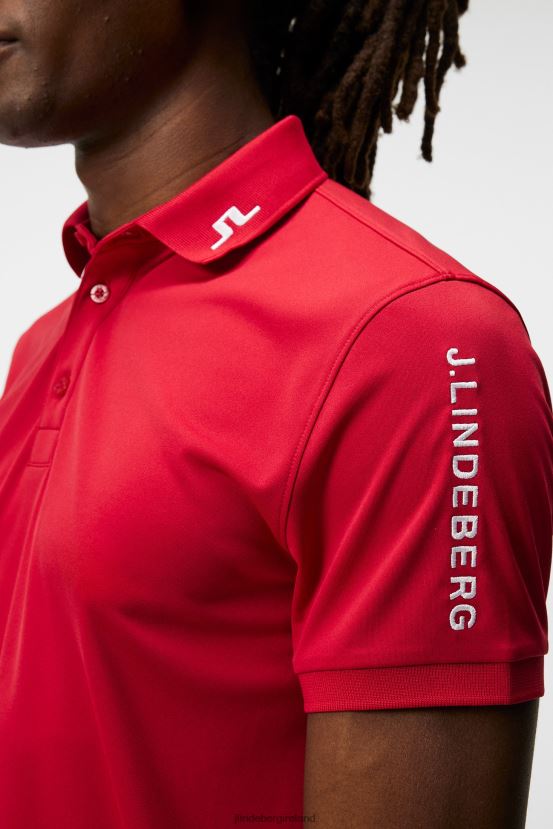 J.Lindeberg Men Tour Tech Slim Polo Chili Pepper Clothing BXV8X4242