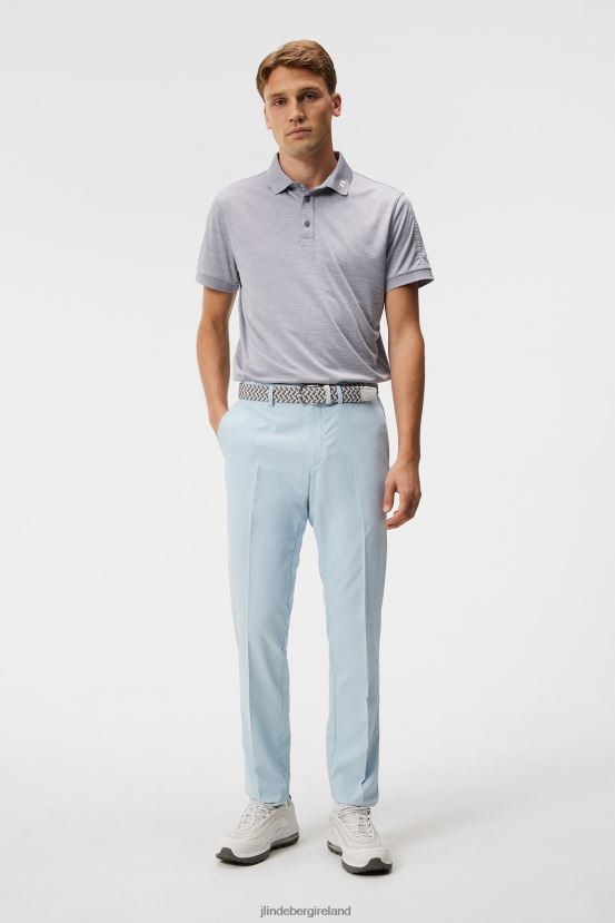 J.Lindeberg Men Tour Tech Slim Polo Grey Melange Clothing BXV8X493 - Click Image to Close