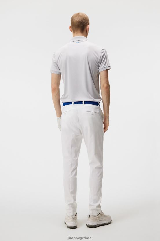 J.Lindeberg Men Tour Tech Slim Polo Light Grey Melange Clothing BXV8X4241 - Click Image to Close