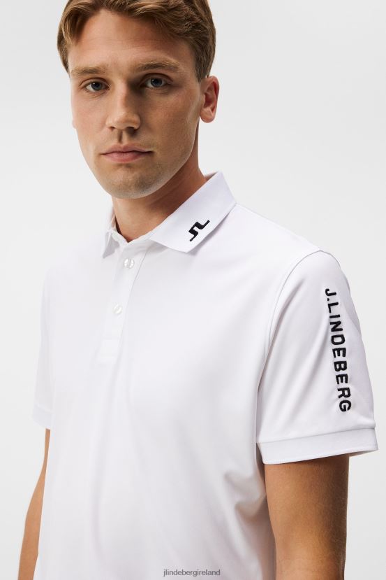 J.Lindeberg Men Tour Tech Slim Polo White Clothing BXV8X491