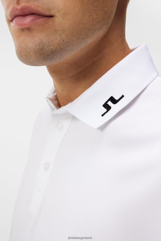 J.Lindeberg Men Tour Tech Slim Polo White Clothing BXV8X491