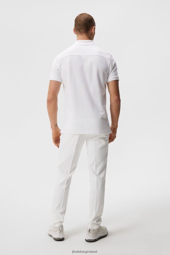 J.Lindeberg Men Troy Nyc Golf Polo White Clothing BXV8X4188 - Click Image to Close