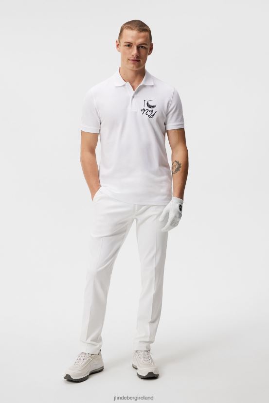 J.Lindeberg Men Troy Nyc Golf Polo White Clothing BXV8X4188