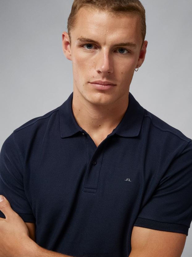 J.Lindeberg Men Troy Pique Polo Navy Clothing BXV8X4342