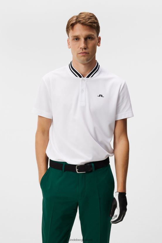 J.Lindeberg Men Tyson Polo White Clothing BXV8X4101 - Click Image to Close