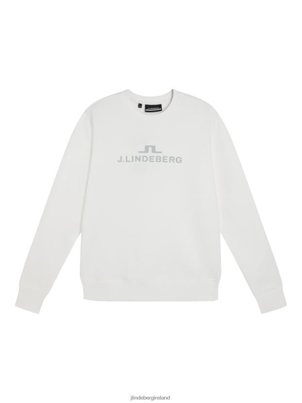 J.Lindeberg Men Alpha Crew Neck Sweatshirt White Clothing BXV8X4643