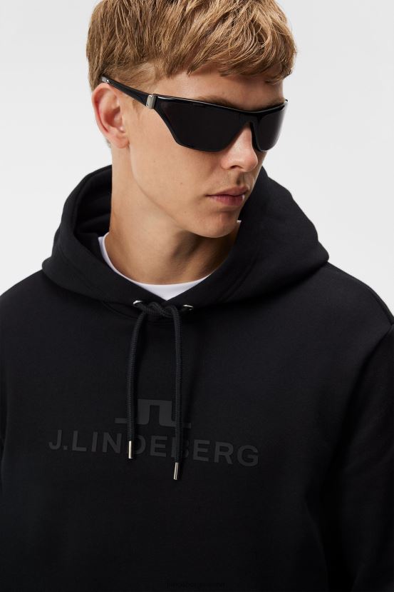 J.Lindeberg Men Alpha Hoodie Black Clothing BXV8X4539