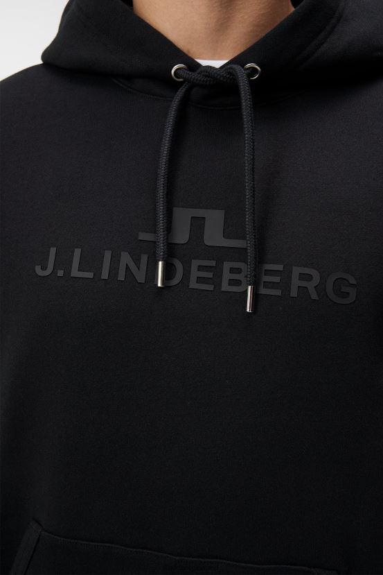 J.Lindeberg Men Alpha Hoodie Black Clothing BXV8X4539