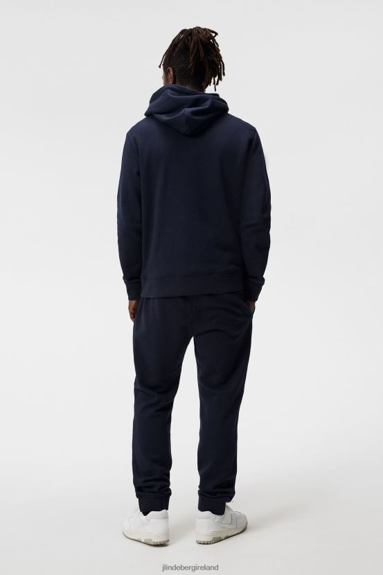 J.Lindeberg Men Alpha Hoodie Navy Clothing BXV8X4538 - Click Image to Close