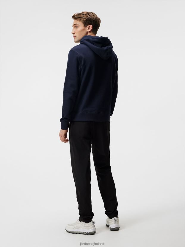 J.Lindeberg Men Alpha Hoodie Navy Clothing BXV8X4640 - Click Image to Close