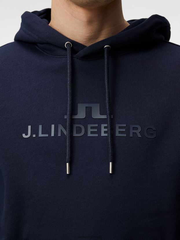 J.Lindeberg Men Alpha Hoodie Navy Clothing BXV8X4640