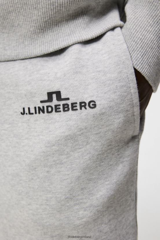 J.Lindeberg Men Alpha Sweatpant Light Grey Melange Clothing BXV8X4534