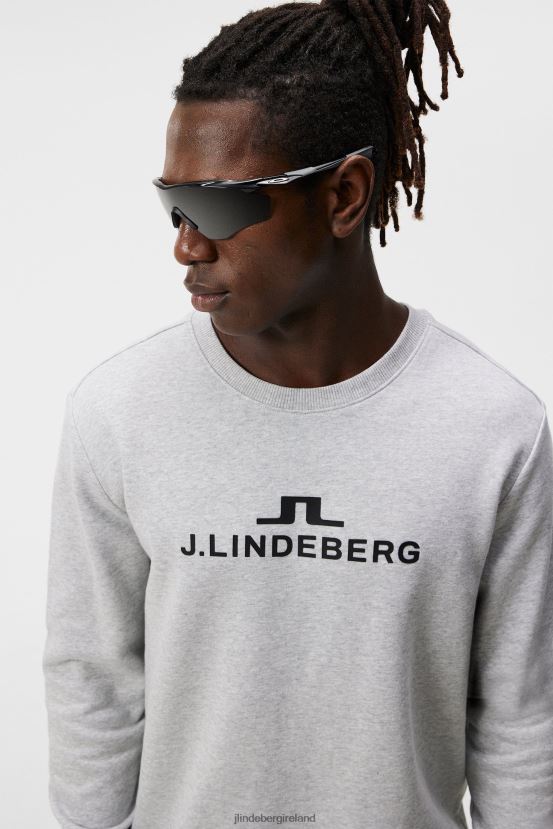 J.Lindeberg Men Alpha Sweatshirt Light Grey Melange Clothing BXV8X4541