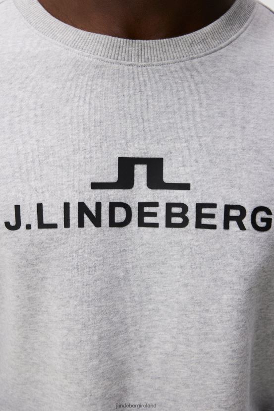 J.Lindeberg Men Alpha Sweatshirt Light Grey Melange Clothing BXV8X4541