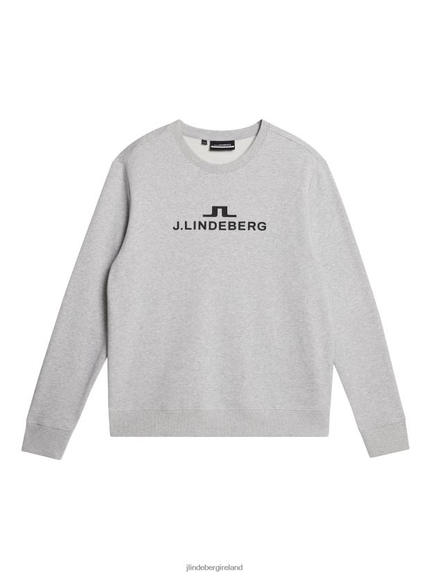 J.Lindeberg Men Alpha Sweatshirt Light Grey Melange Clothing BXV8X4541