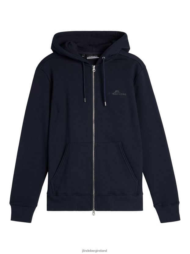 J.Lindeberg Men Alpha Zip Hood Navy Clothing BXV8X4639