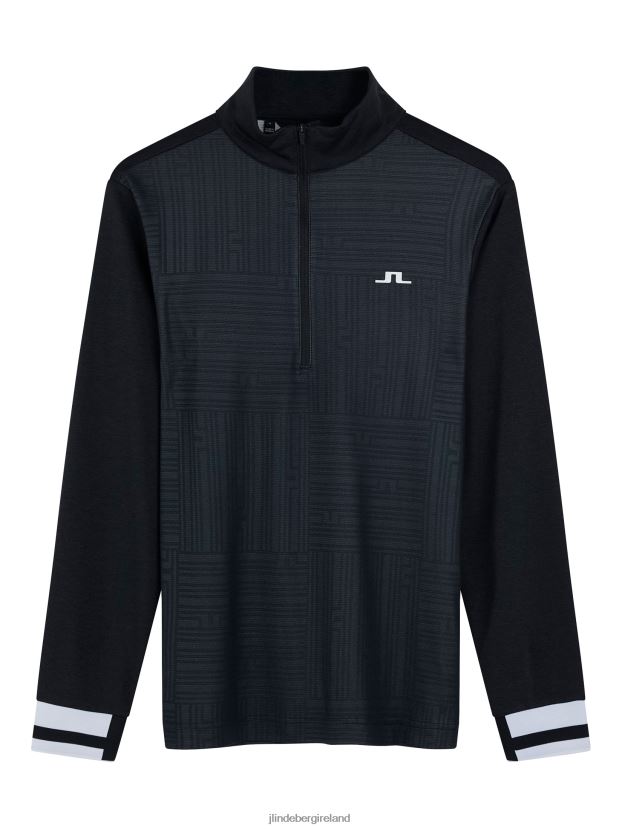 J.Lindeberg Men Danny Debossed Mid Layer Black Clothing BXV8X4630 - Click Image to Close